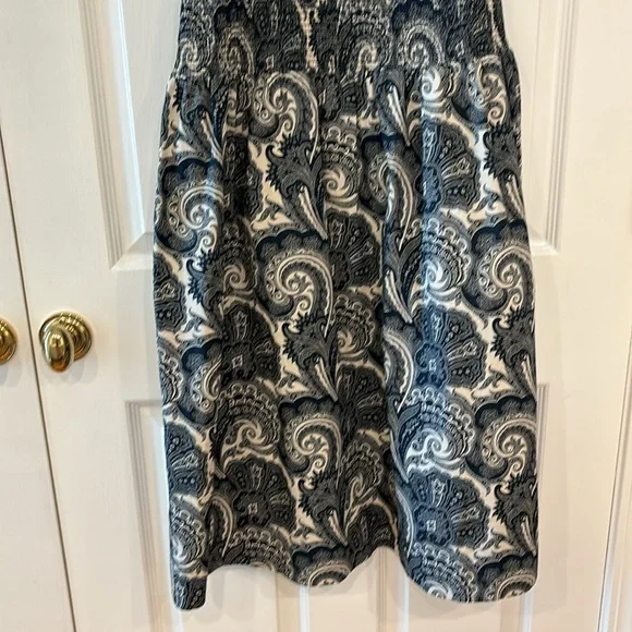 J. Crew Collection Smocked Cotton Poplin Dress Paisley Print Blue Size Small - Picture 4 of 9